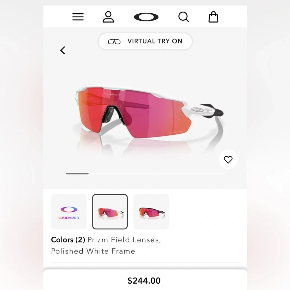 Oakley Prizm Field Glasses with White and Pink Lenses